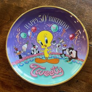 Looney Tunes Tweety Happy 50 Birthday Limited Edition Porcelain Plate Vintage